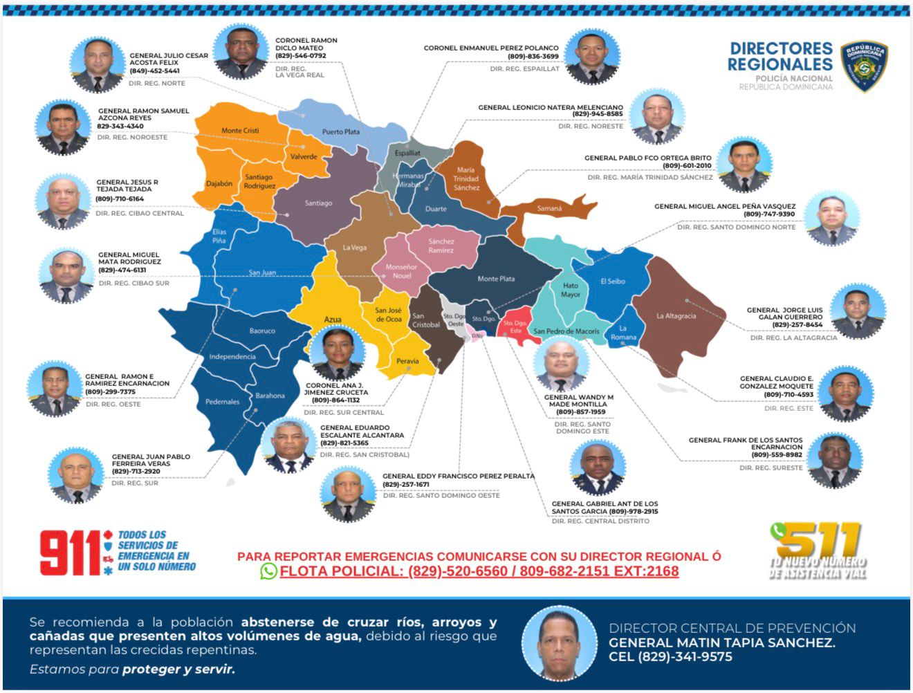 Policía Nacional activa mapa interactivo y refuerza asistencia ante fuertes lluvias