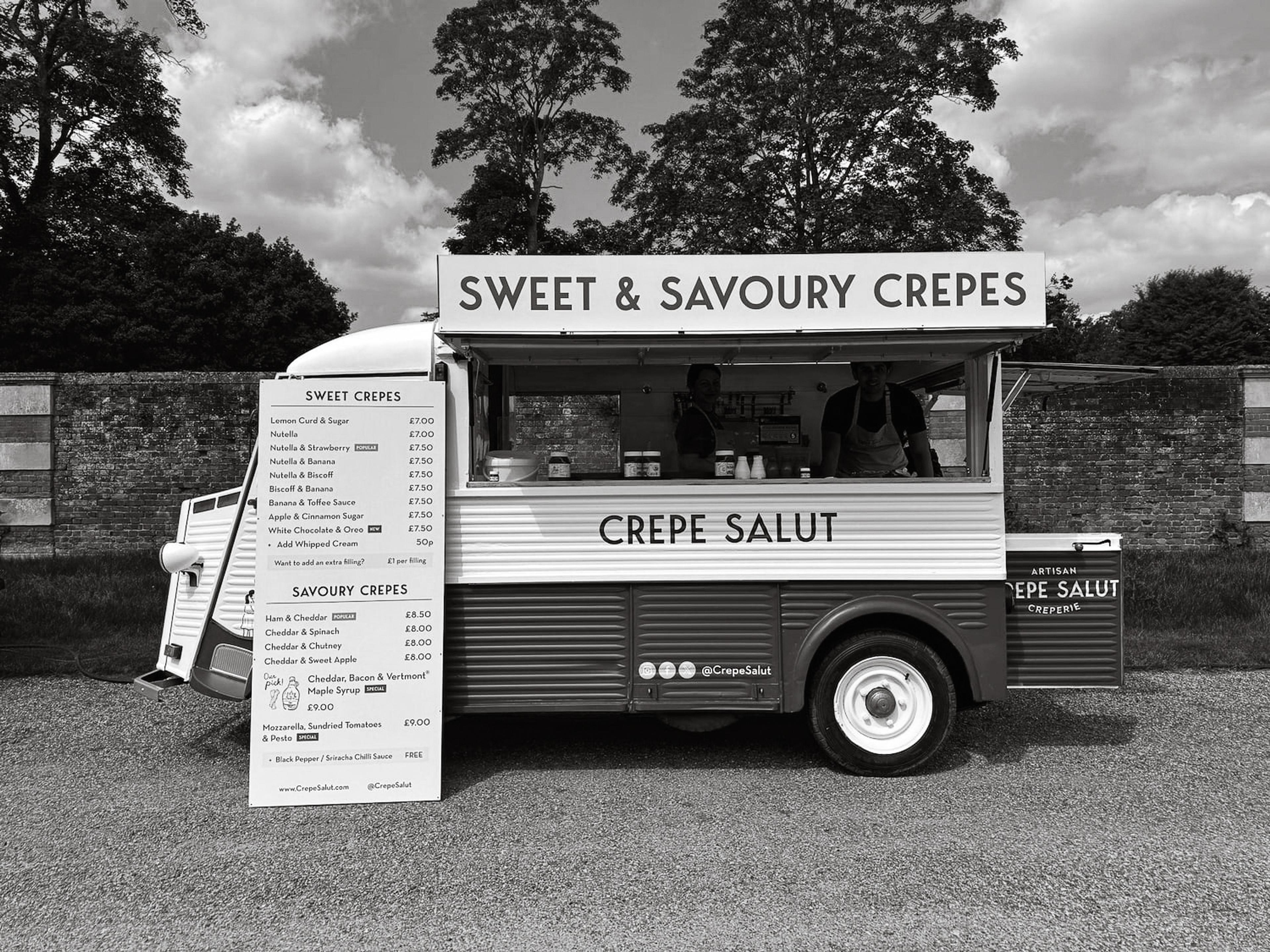The restored van with its menu boards