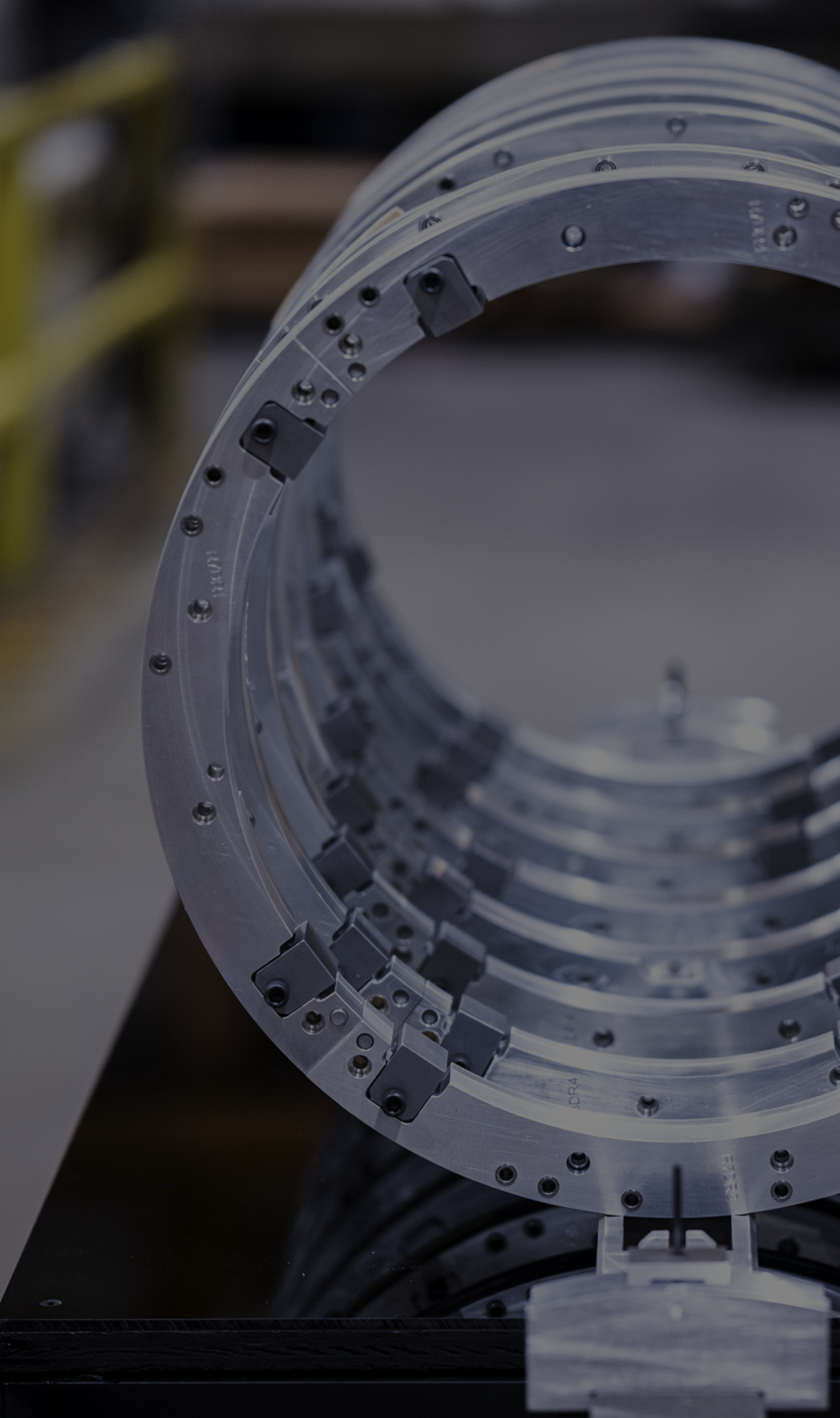 Machined ring segments with bolt holes and mounting blocks
