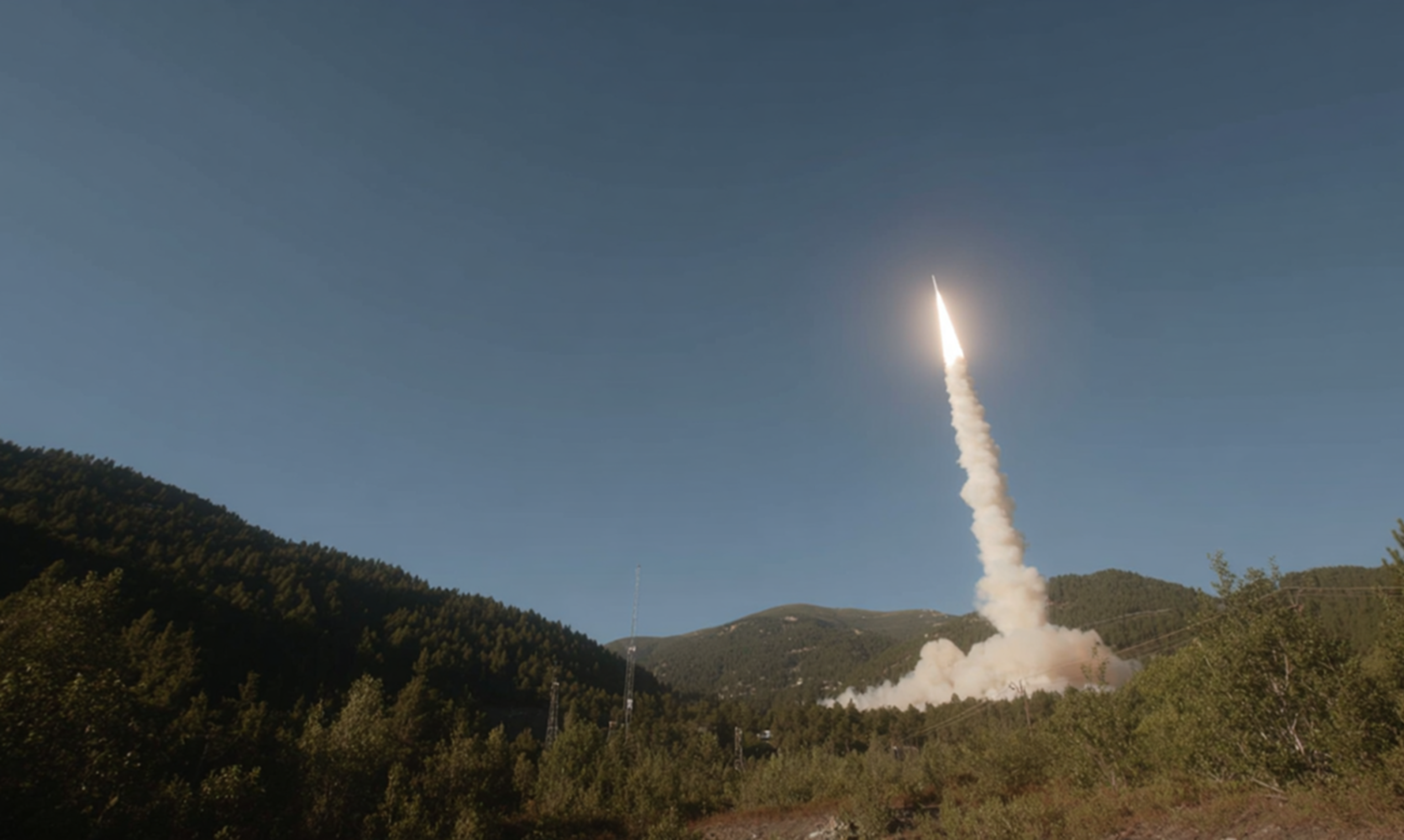 Missile launching from a mountain test range