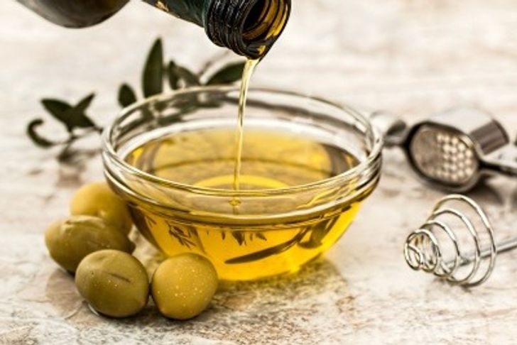 A bowl of olive oil