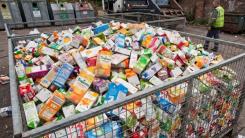 Cartons collected for recycling