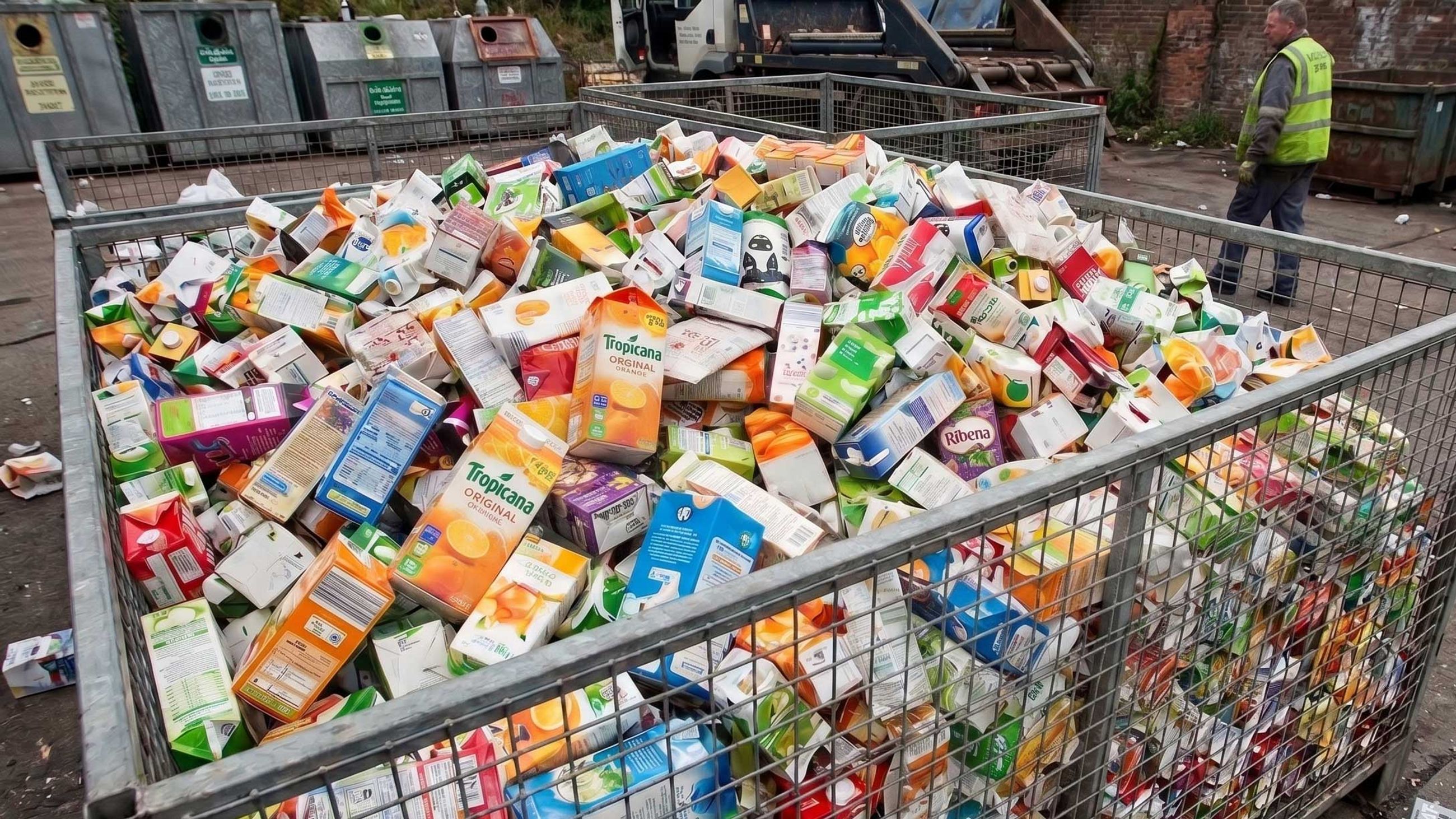 Cartons collected for recycling