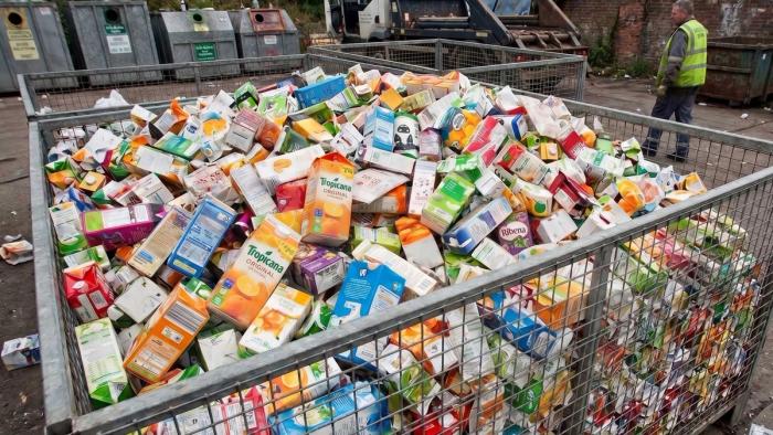Cartons collected for recycling