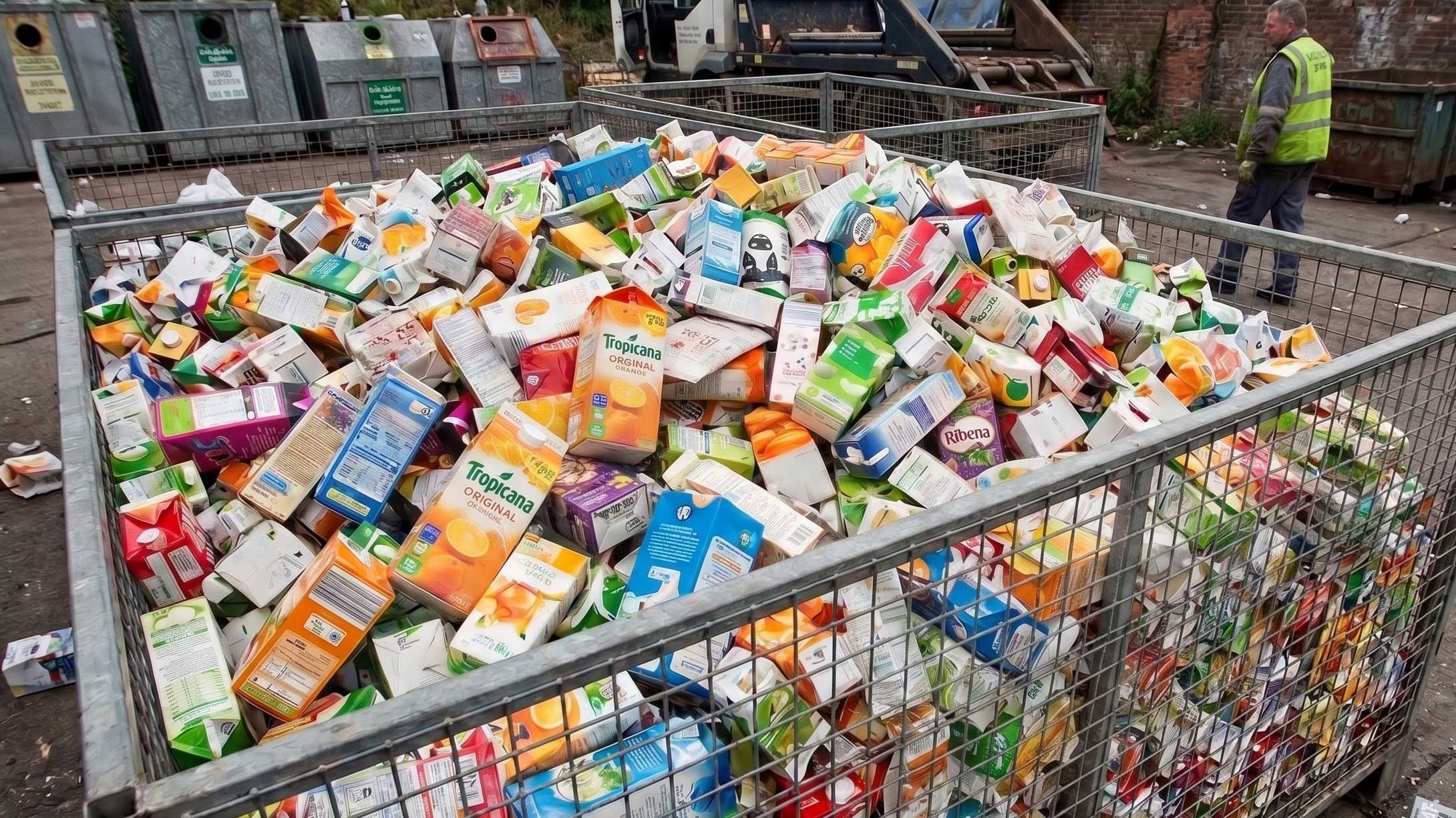 Cartons collected for recycling