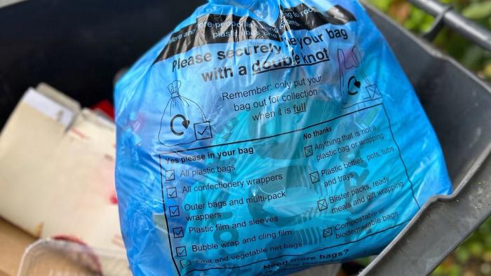 Flexible plastic packaging collection body bag