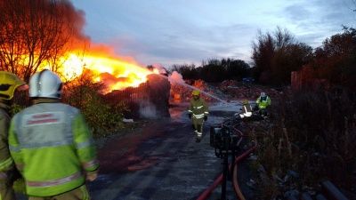 Fire services tend to two waste fires ignited during Bonfire weekend