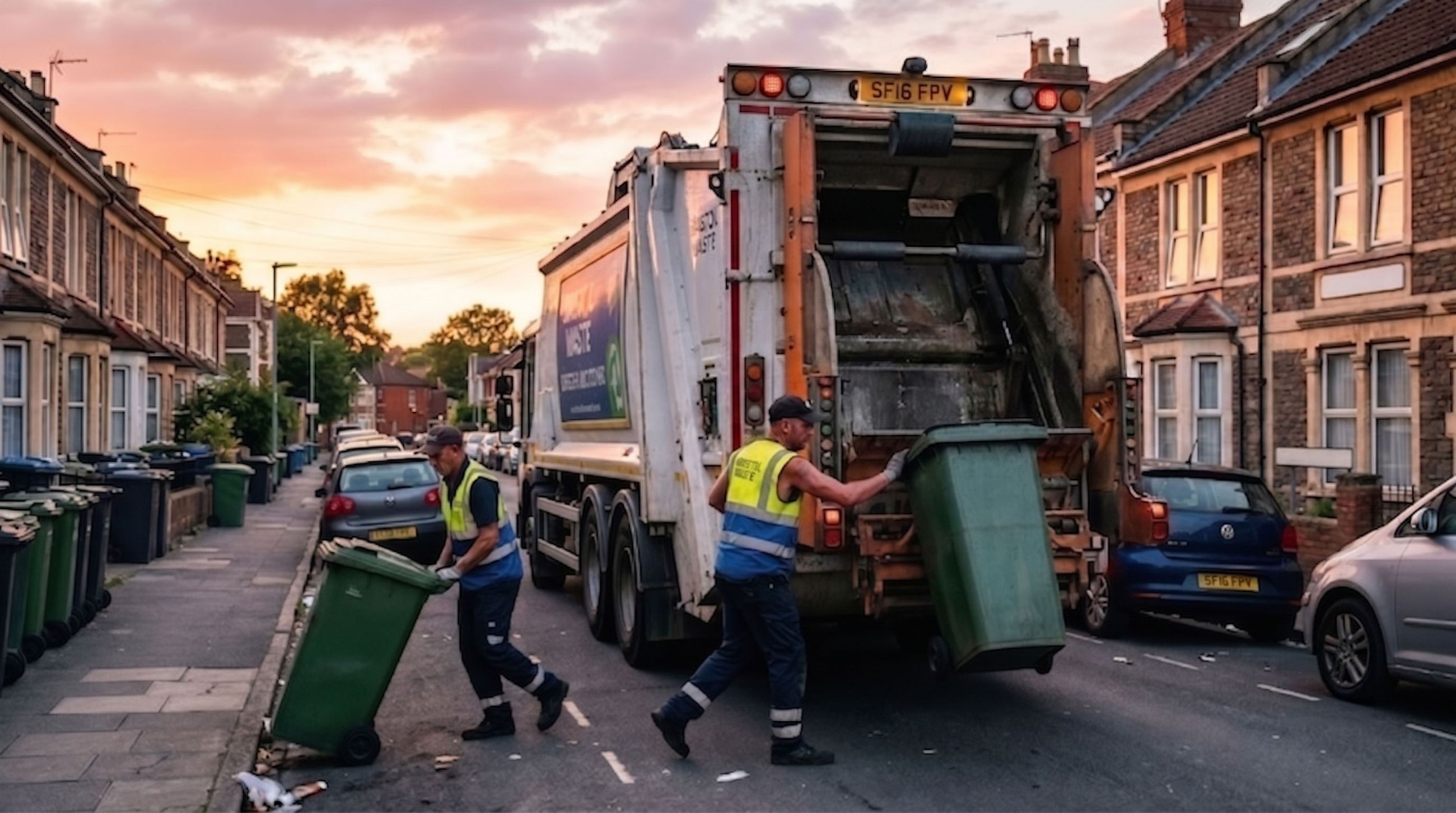 Refuse collection on a British street
