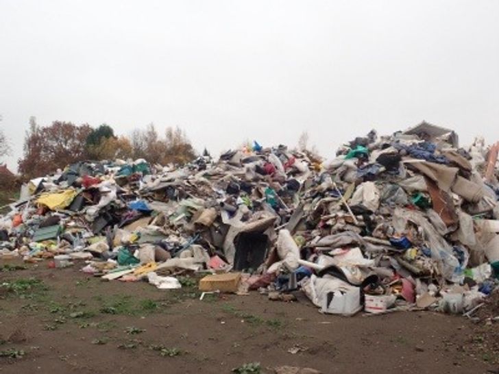 The illegal waste site
