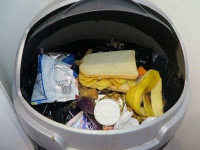 food waste in bin