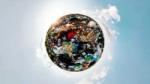 Picture of circular planet made from waste