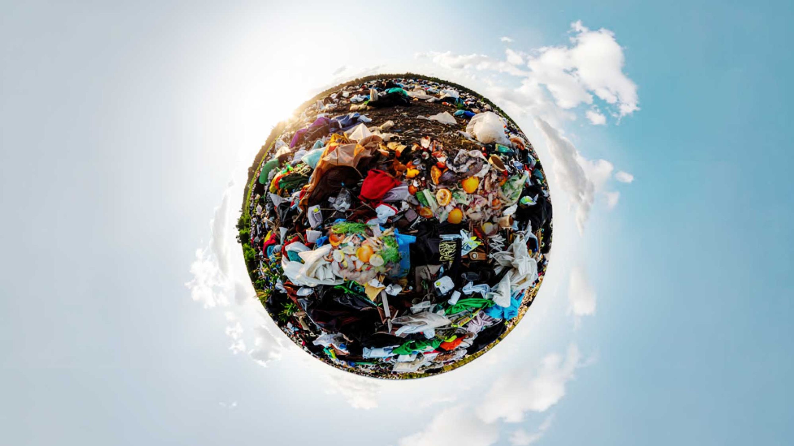 Picture of circular planet made from waste