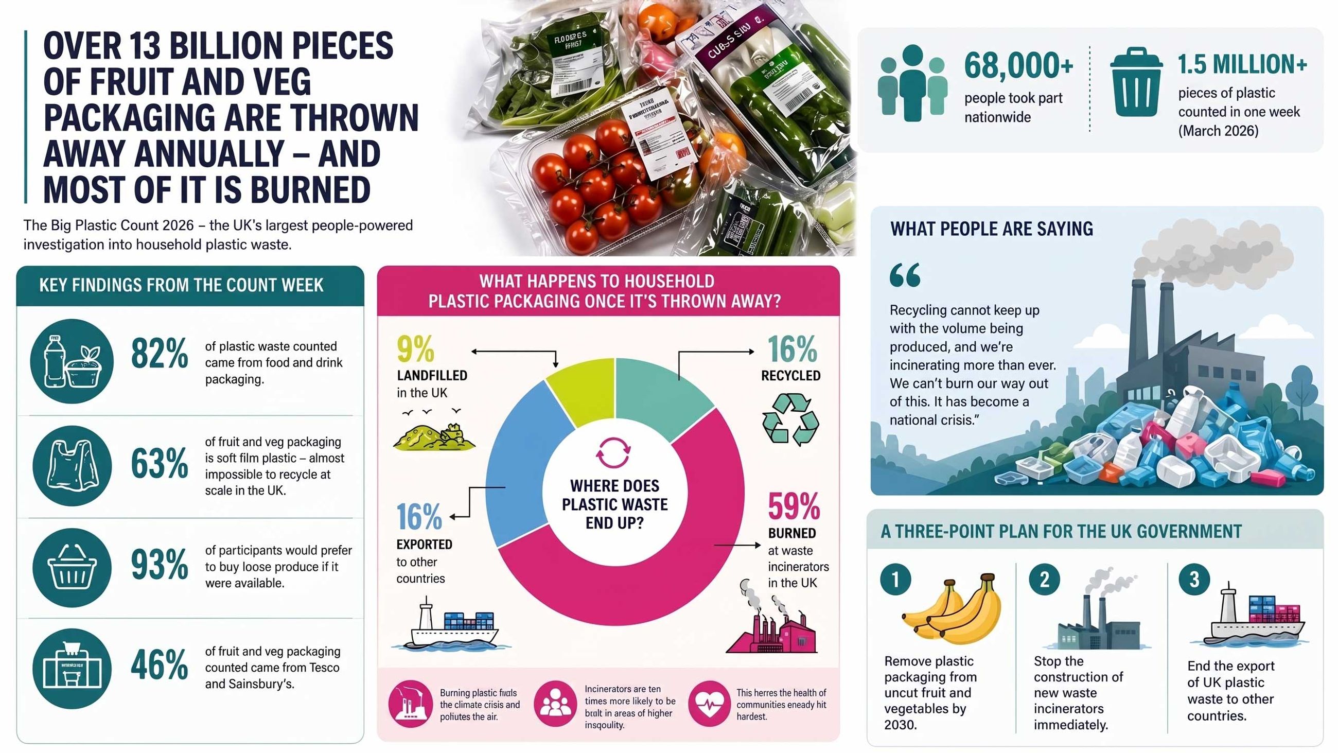 Infographic of key findings from the Big Plastic Count