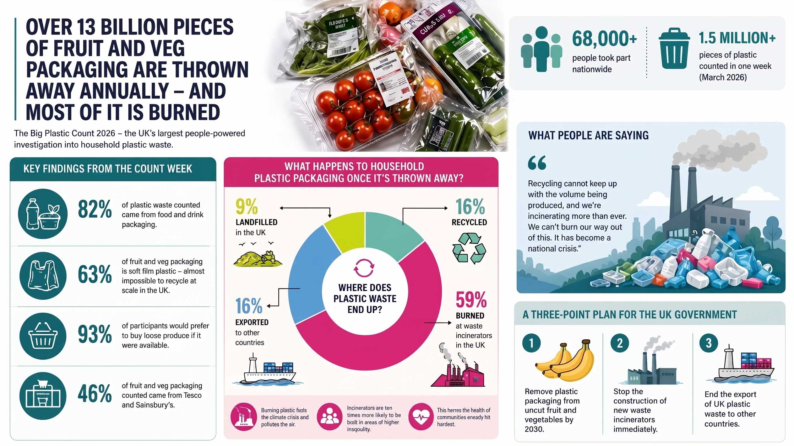 Infographic of key findings from the Big Plastic Count