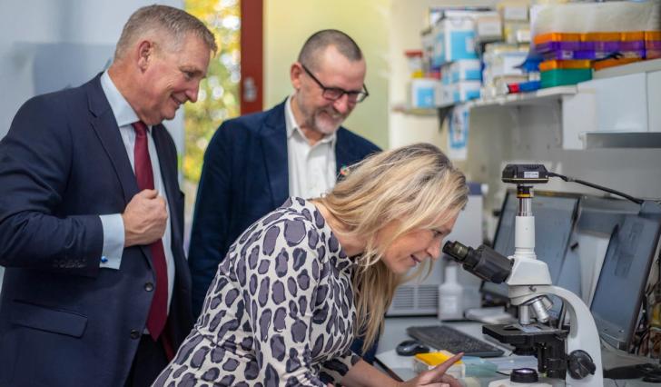 Gillian Martin, Iain Gulland, Dominic Fry at pioneering biotech start-up, MiAlgae