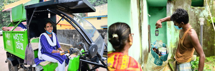 Images of formal and informal professional service providers, Sasmita and S.K., and a resident in Dhenkanal, Odisha State, India