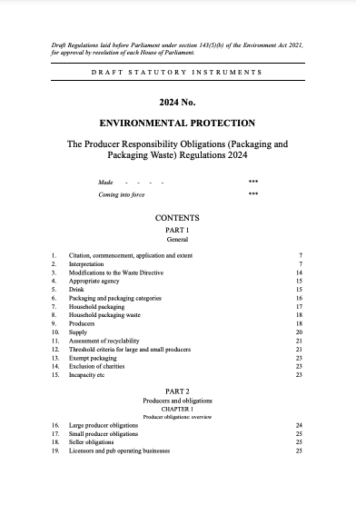 Extended producer responsibility draft legislation