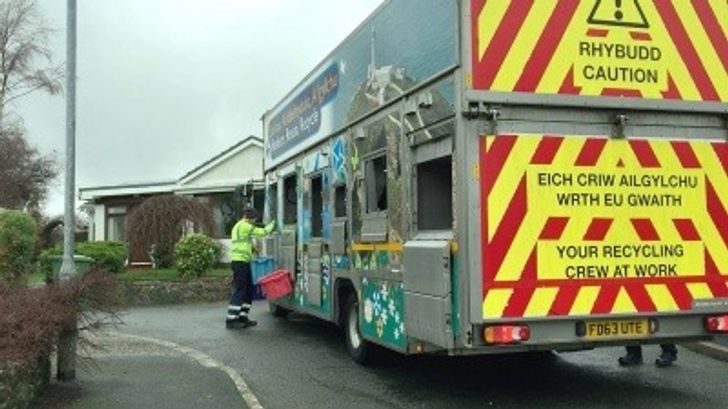 Kerbside collection of recycling in North Wales