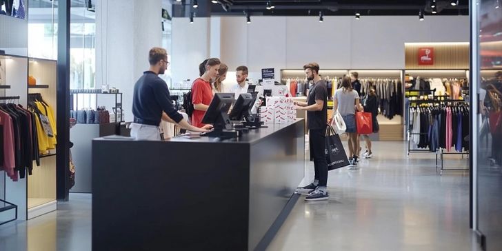 Clothing store till counter