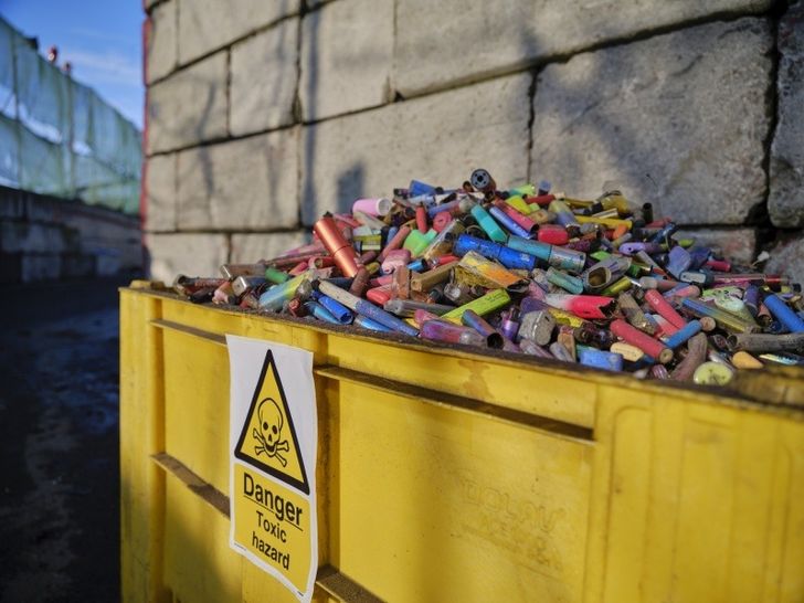 Recycled vapes in hazardous waste bin