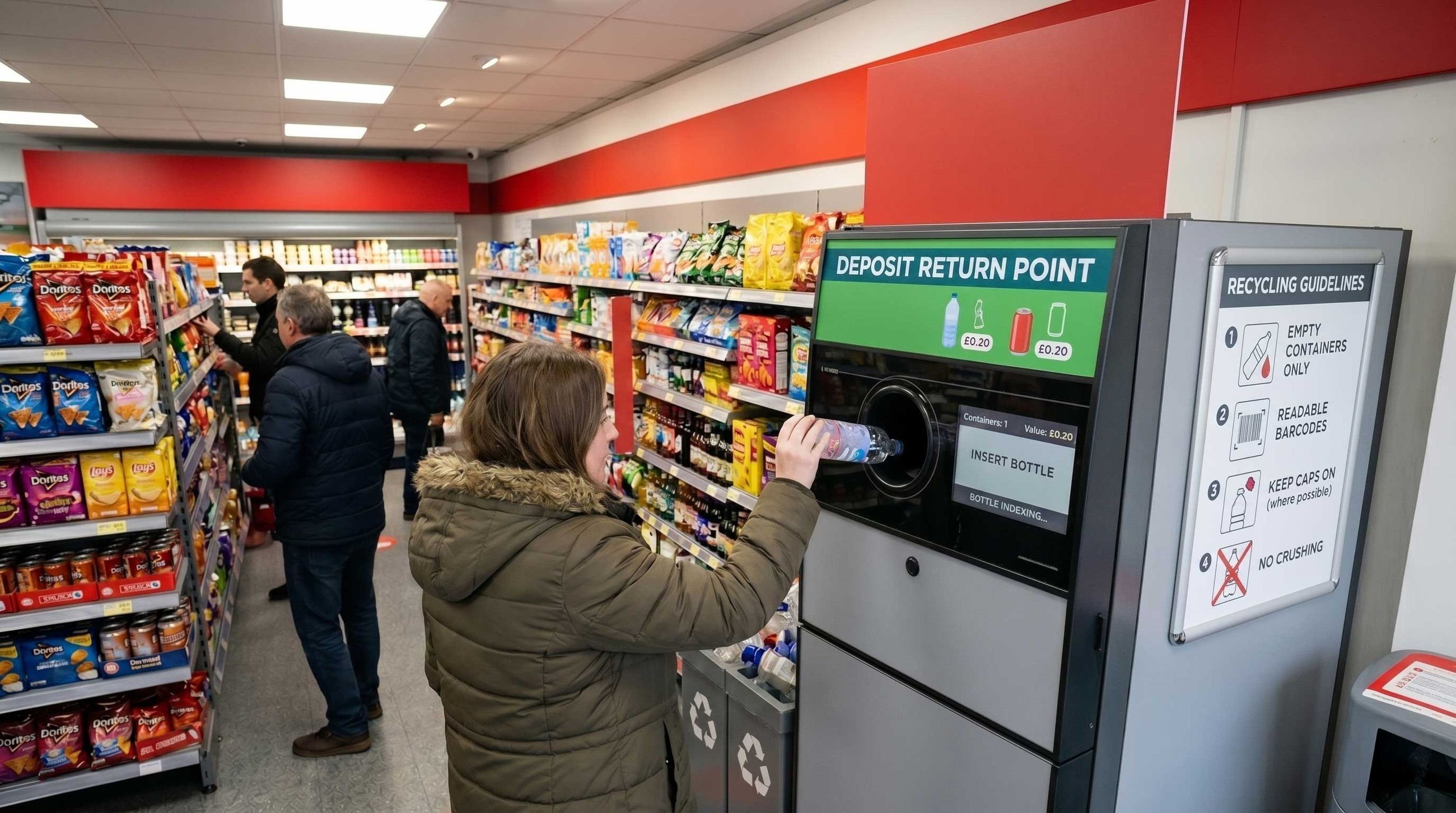 Image depicting a reverse vending machine in a convenience store