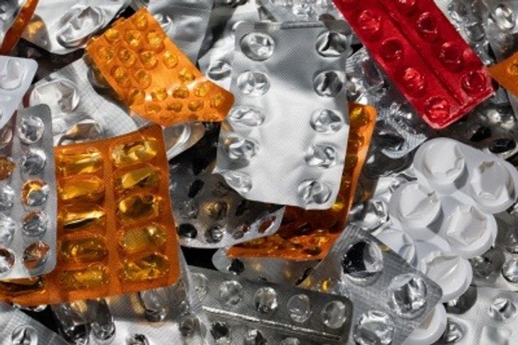 Used medicine blister packs