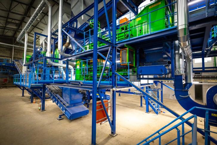 Residual waste sorting line 