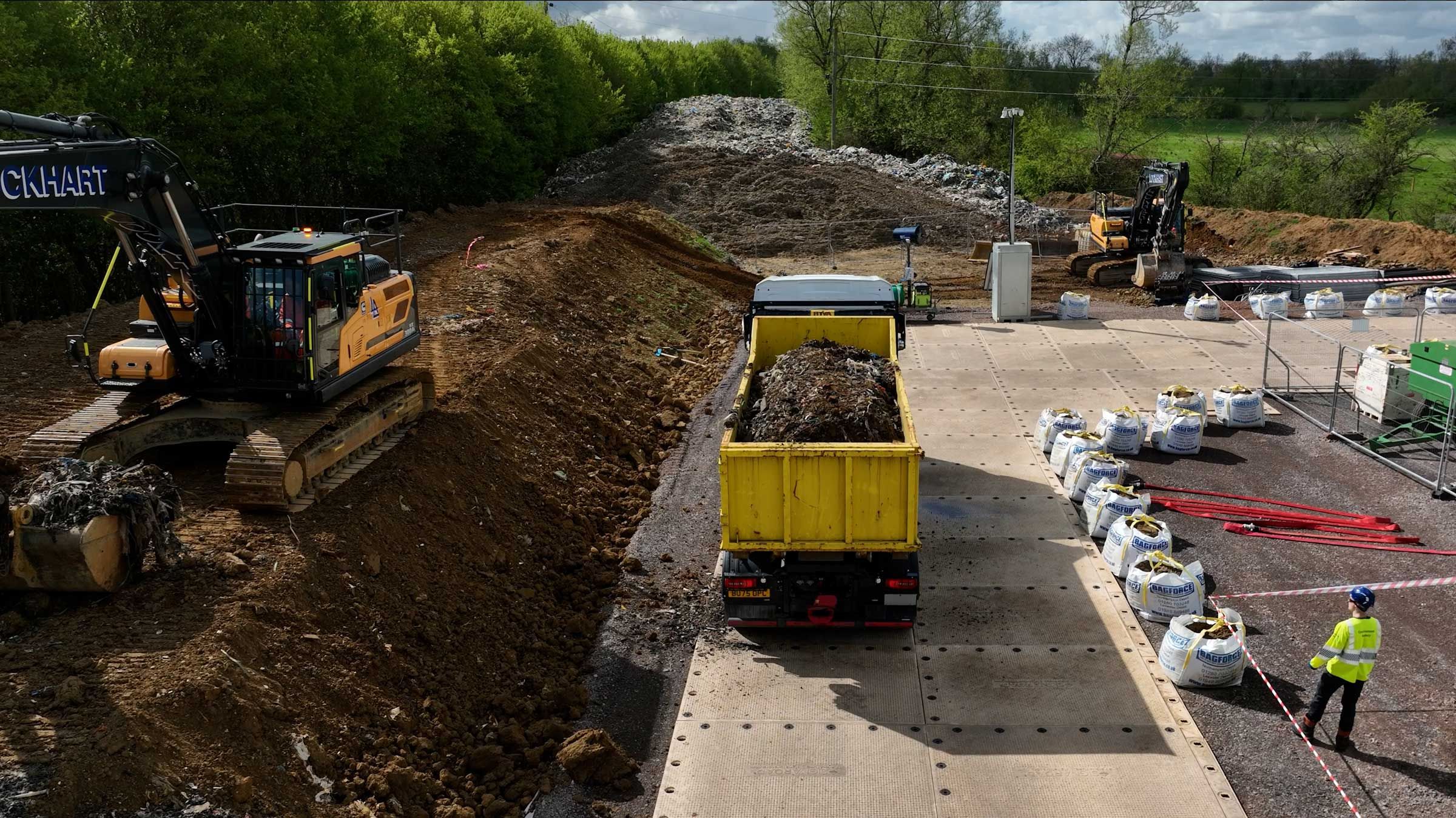 Aerial footage of Kidlington illegal waste site