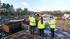 Environment Agency inspectors at a waste site