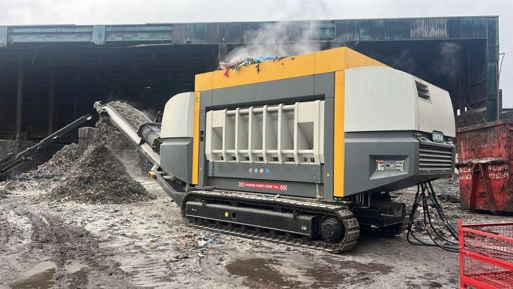 UNTHA XR3000C mobile shredder at Bloomfield Recycling's depot