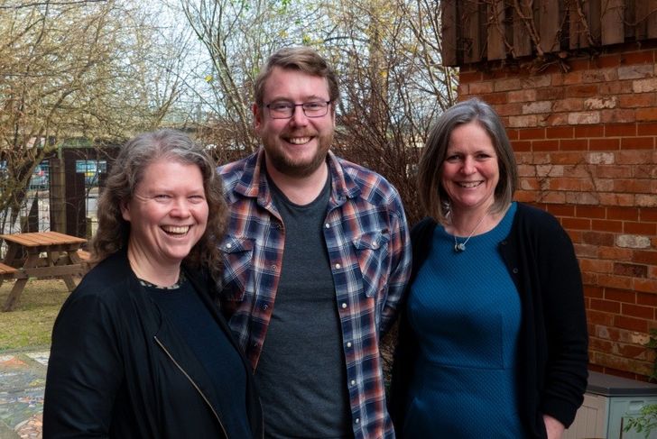 From left to right: Sophie Walker and Tom Passmore of Dsposal with Resource Futures Director Gwen Frost