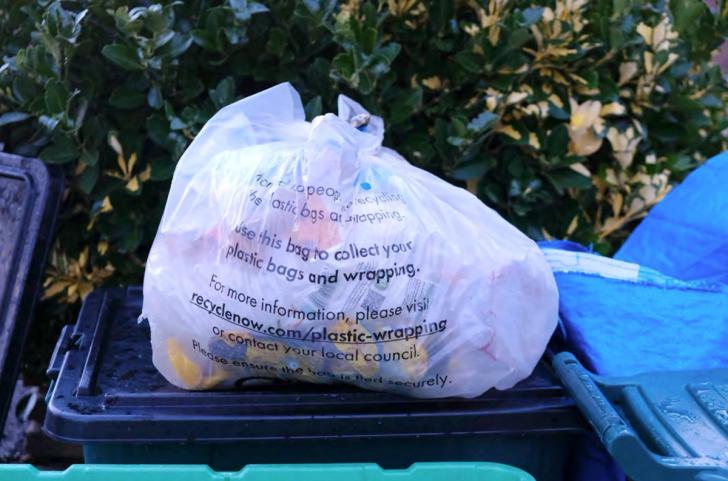 FlexCollect 'survival' bag for plastic film to be collected in