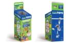Cardboard return containers for broken toys to be dropped off 