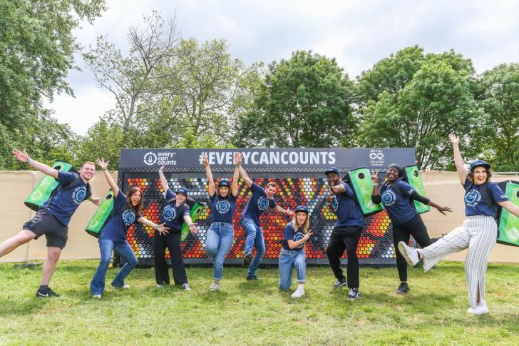 Every Can Counts team at a festival to promote aluminium can recycling