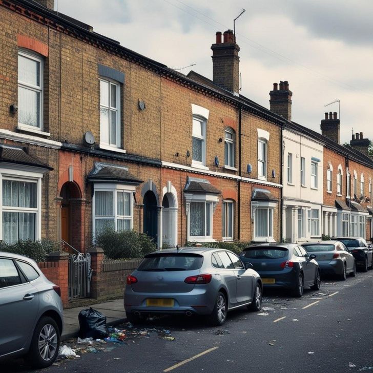 Litter on residential street