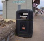 The bin can collect mixed recyclables that are clearly identified by WRAP complaint markings