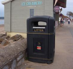 The bin can collect mixed recyclables that are clearly identified by WRAP complaint markings