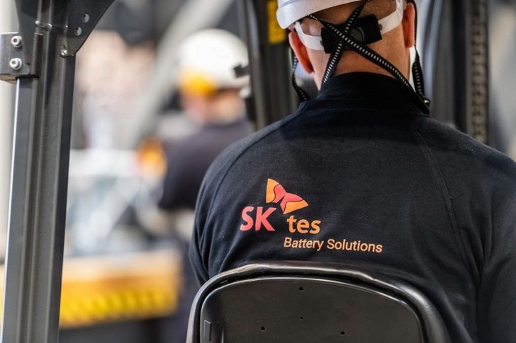 EV Battery recycling forklift operator