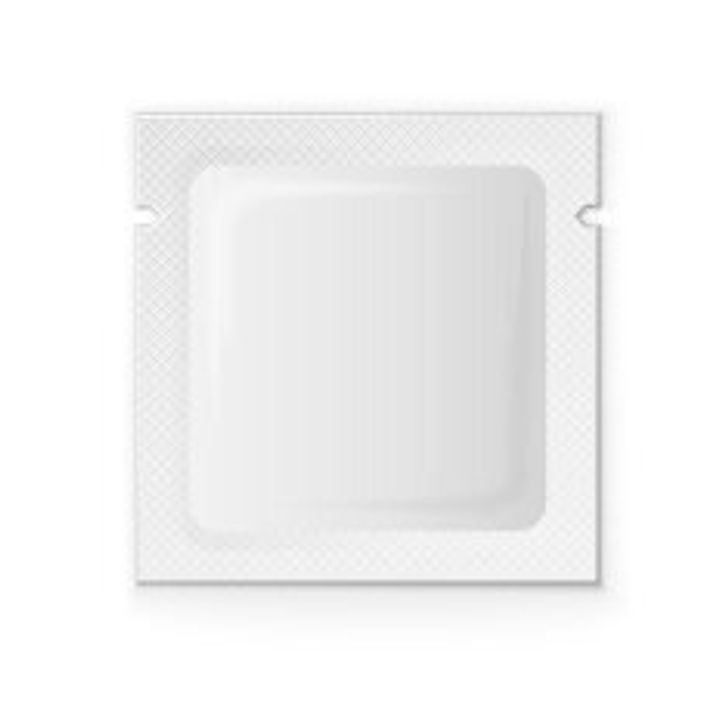 White plastic sachet