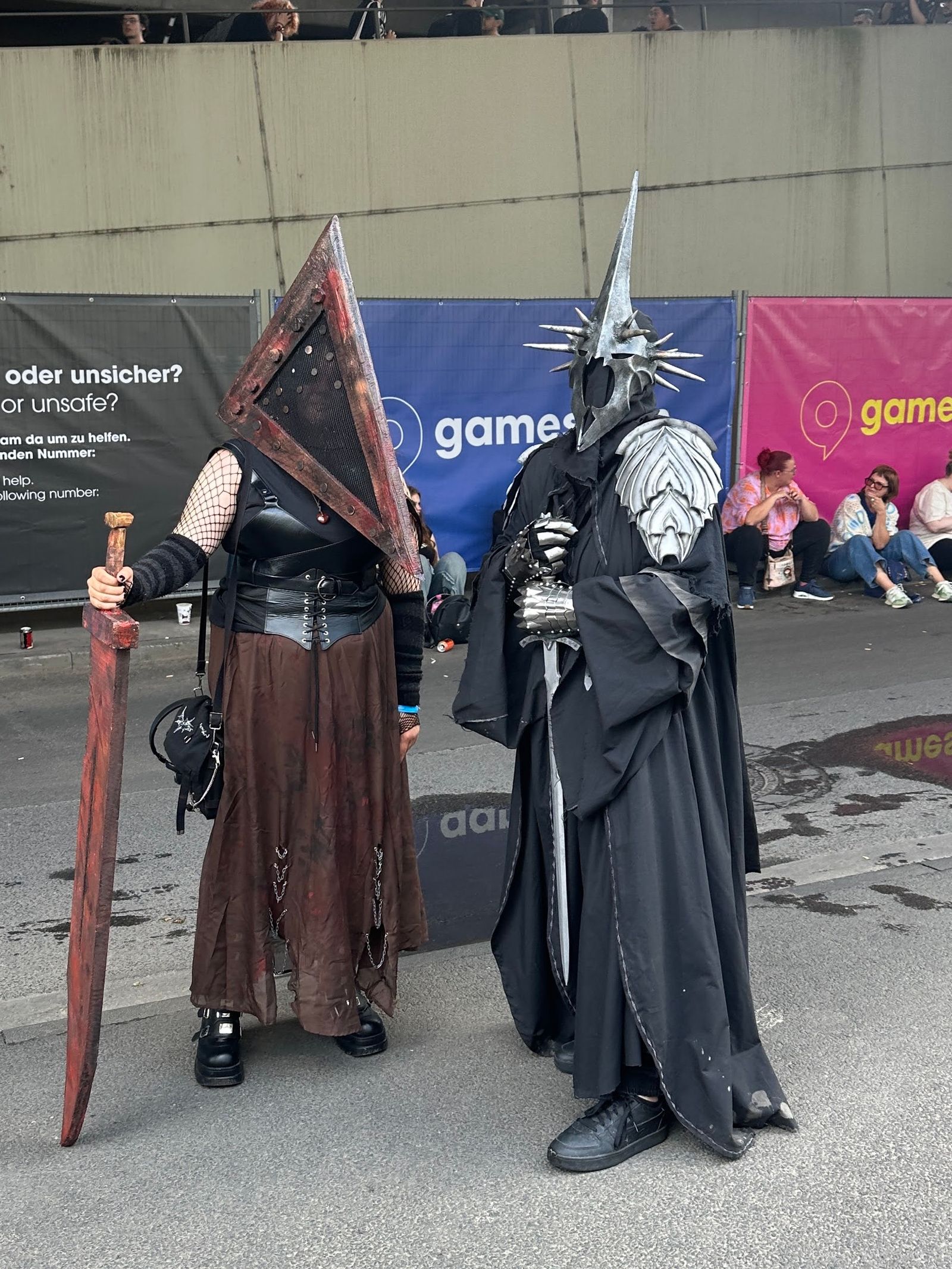 Pyramid Head and friend, waiting outside the halls.