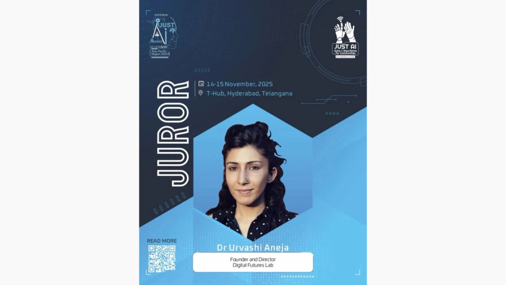 Urvashi joins the 2nd Just AI Awards – Asia Pacific Region – as a Juror