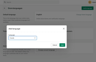 Adding a new language to a Shopify store
