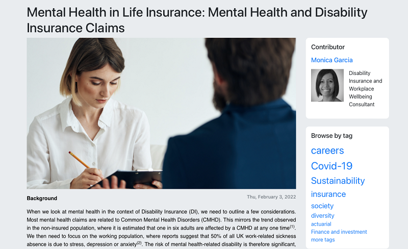 Mental Health in Life Insurance