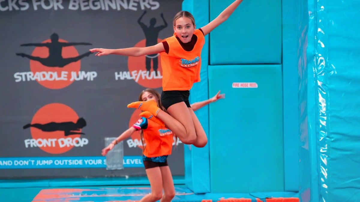 Kids jumping at Trampo UAE indoor activity park