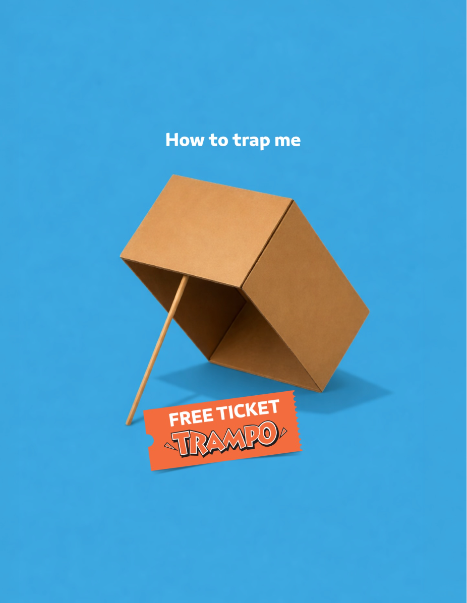 Trampo UAE Instagram giveaway: free ticket trap illustration