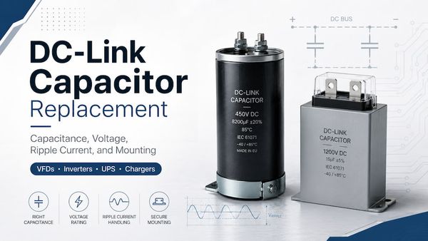 DC-Link Capacitor Replacement: Capacitance, Voltage, Ripple Current, and Mounting