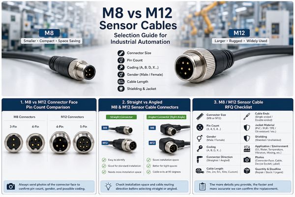 M8 vs M12 Sensor Cables: Selection Guide for Industrial Automation