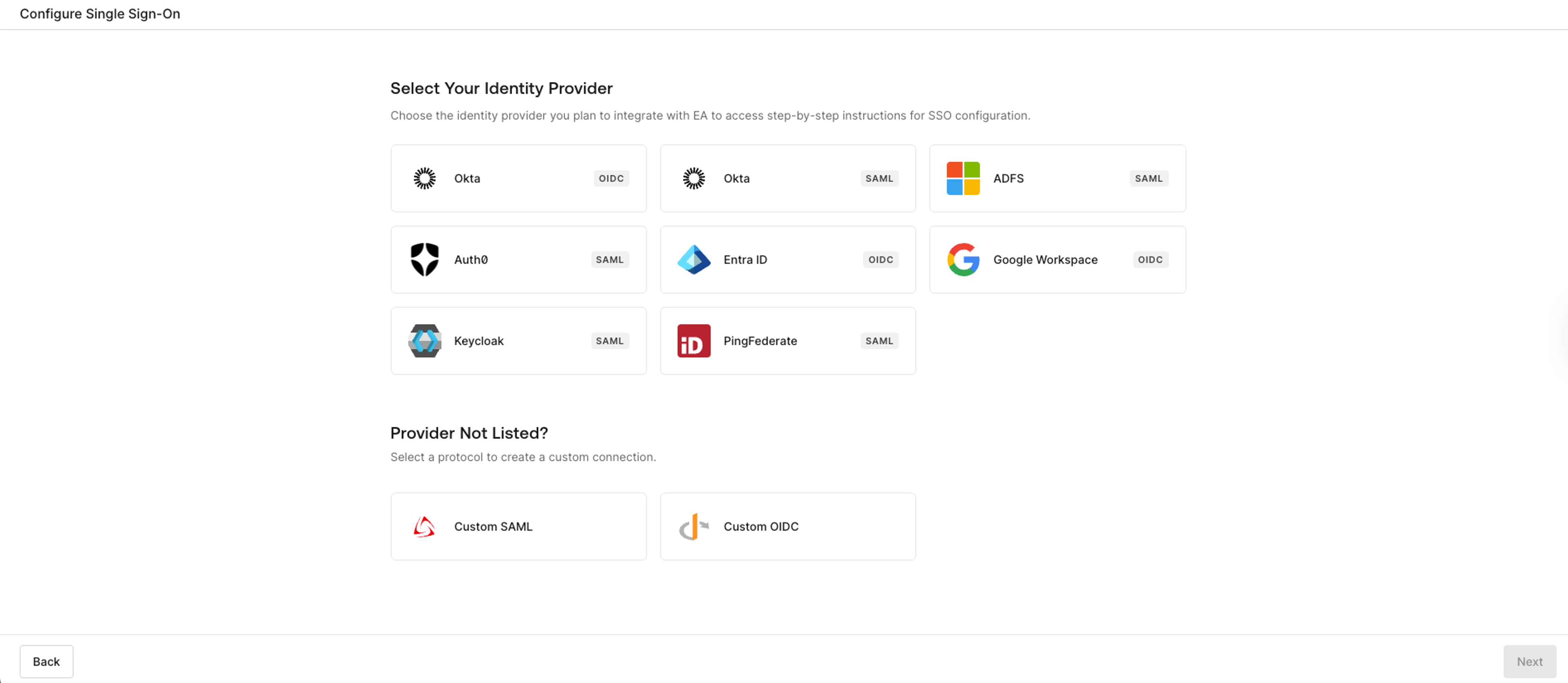 Creating SSO for your Organisation