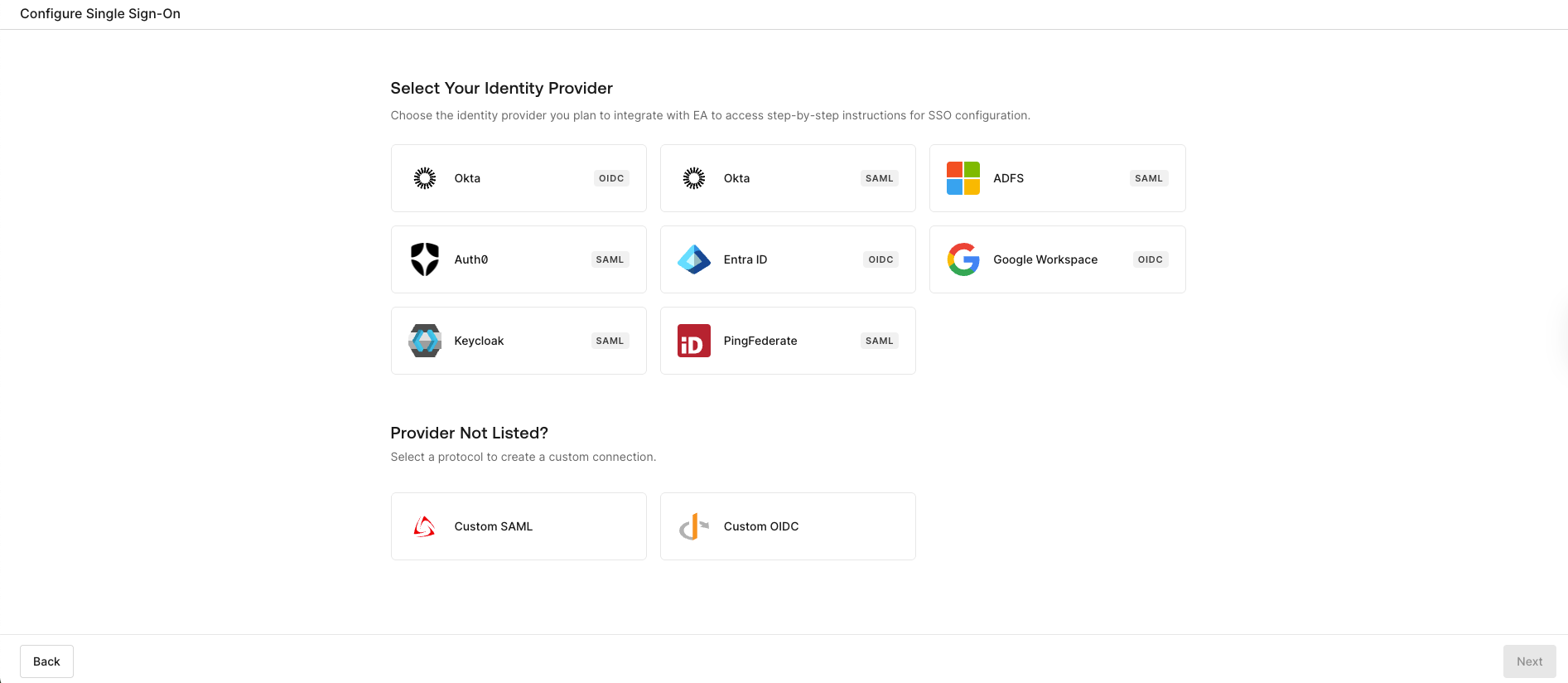 Creating SSO for your Organisation