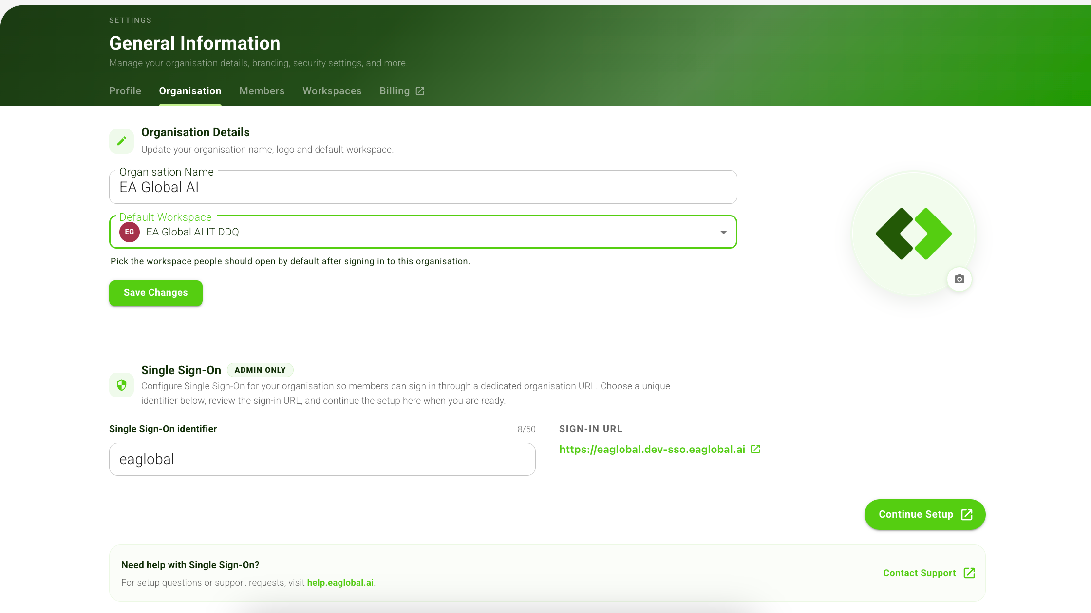 Creating SSO for your Organisation